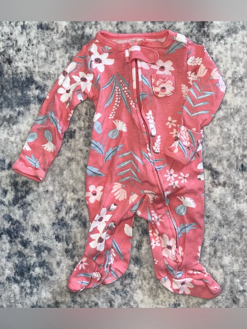 Carters floral footie onesie size newborn